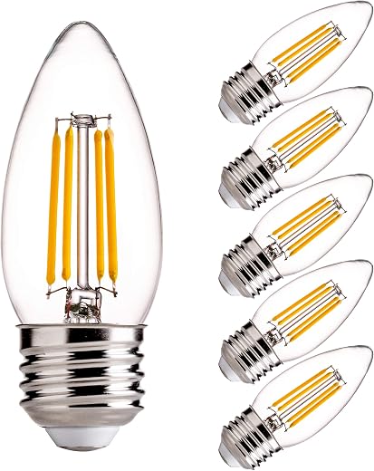 Avior E27 Bulb, E26 Screw Type 3 Lighting Modes Bulb for Hanging Light and Wall Lights (Warm White (Pack of 5))