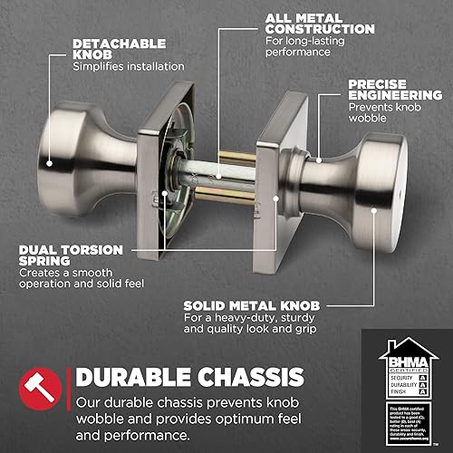 Vista 21 de Kwikset Pismo - Manija con cerradura y llave, para exterior, puerta de entrada y dormitorio, con seguridad antirrobo SmartKey Rekey y Microban, Mate