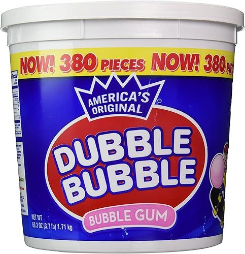 Dubble Bubble Tub, Original Flavor, 380-Count, 60.3 Oz(3.7 lb)