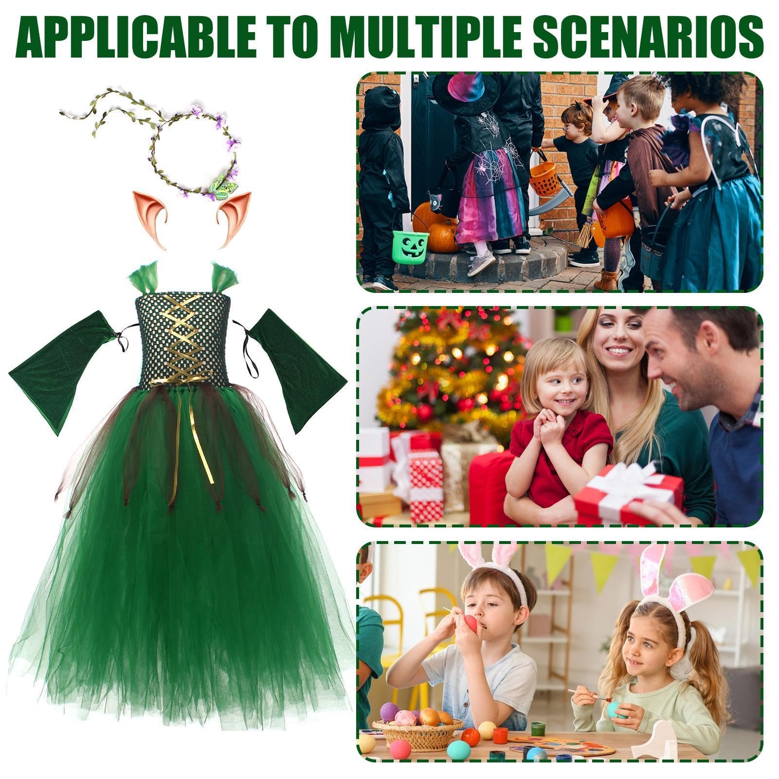 Costume Halloween Bambina Gonna Tutù in Tulle Fata Verde Masquerade | Gonna Per Di Ruolo Di Carnevale Per Feste A Tema Halloween, Spettacoli, Carnevale, Compleanni, Eventi Scolastici