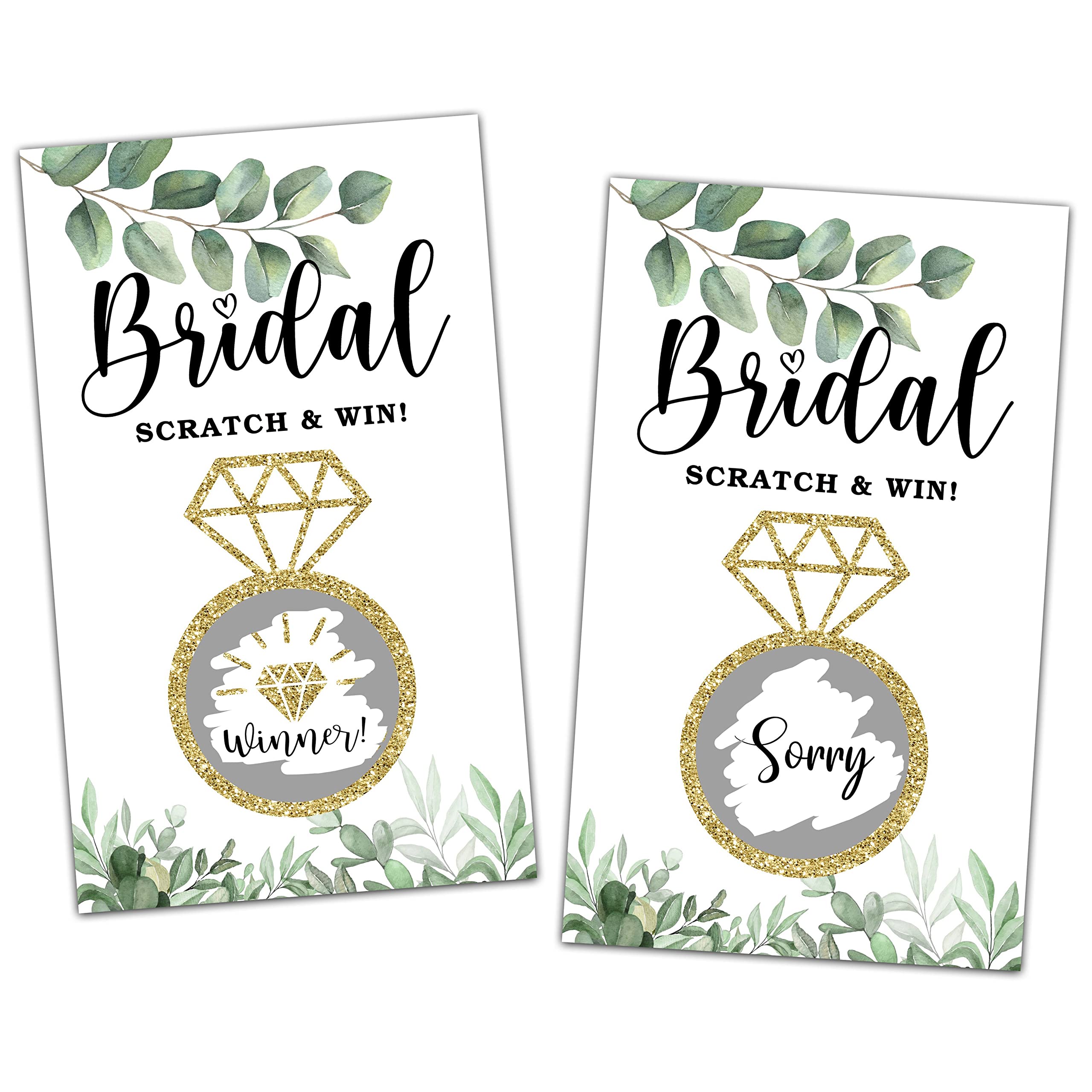 Bridal Shower Scratch off Game Cards, Neutral Greenery Bridal Raffle Lottery Tickets, Eucalyptus Scratch off Game for Wedding, Engagement/Bachelorette