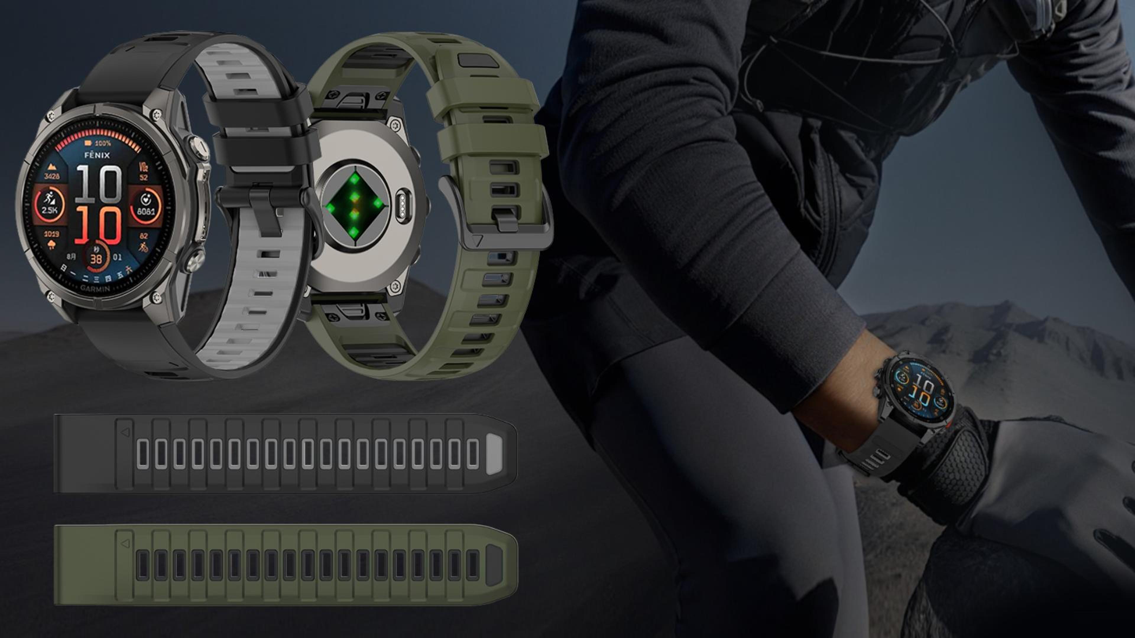 Correa de silicona 22mm compatible con Garmin tactix 8 y Fenix 8 miniatura 7