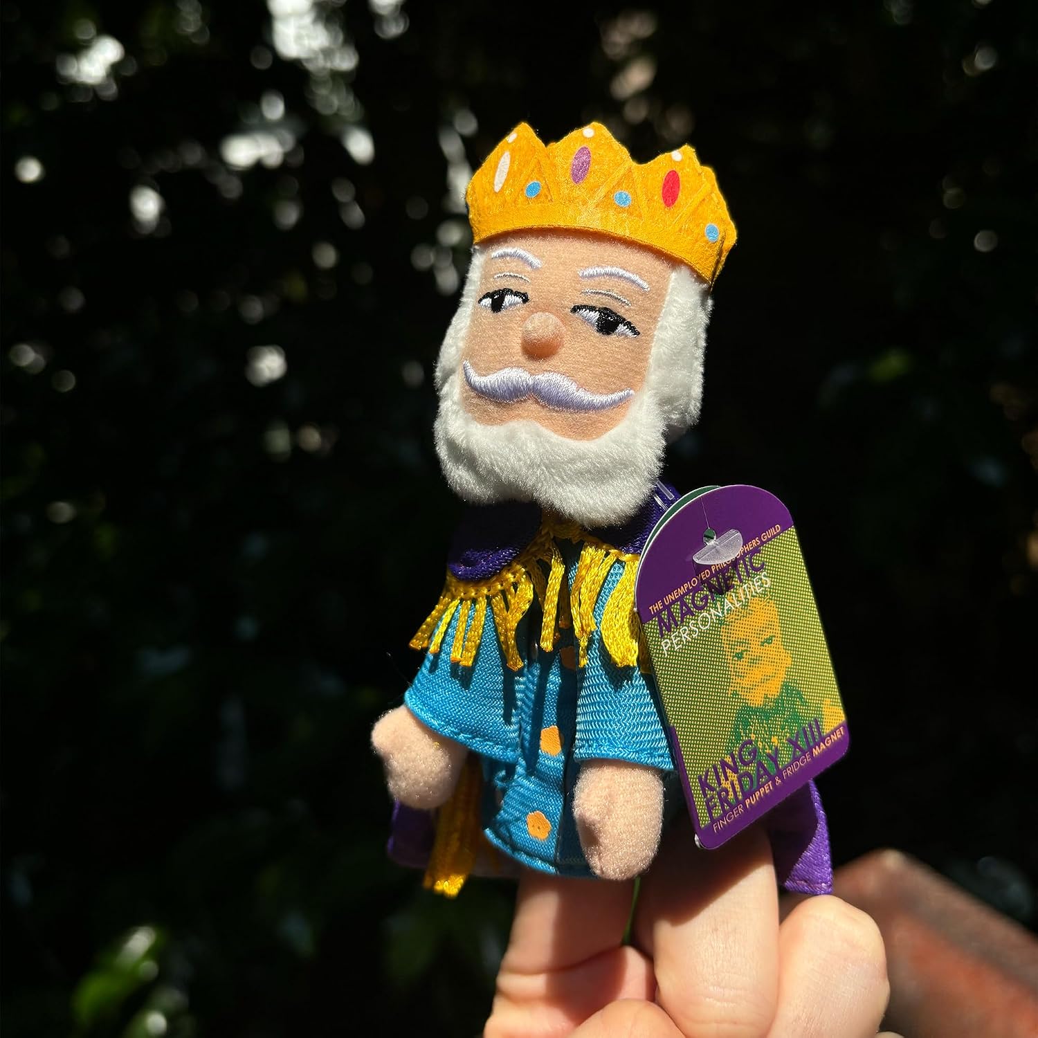 The Unemployed Philosophers Guild King Friday Magnetic Personality - Mister Rogers' Neighborhood, Plush Finger Puppet Refrigerator Magnet, Approx 4"