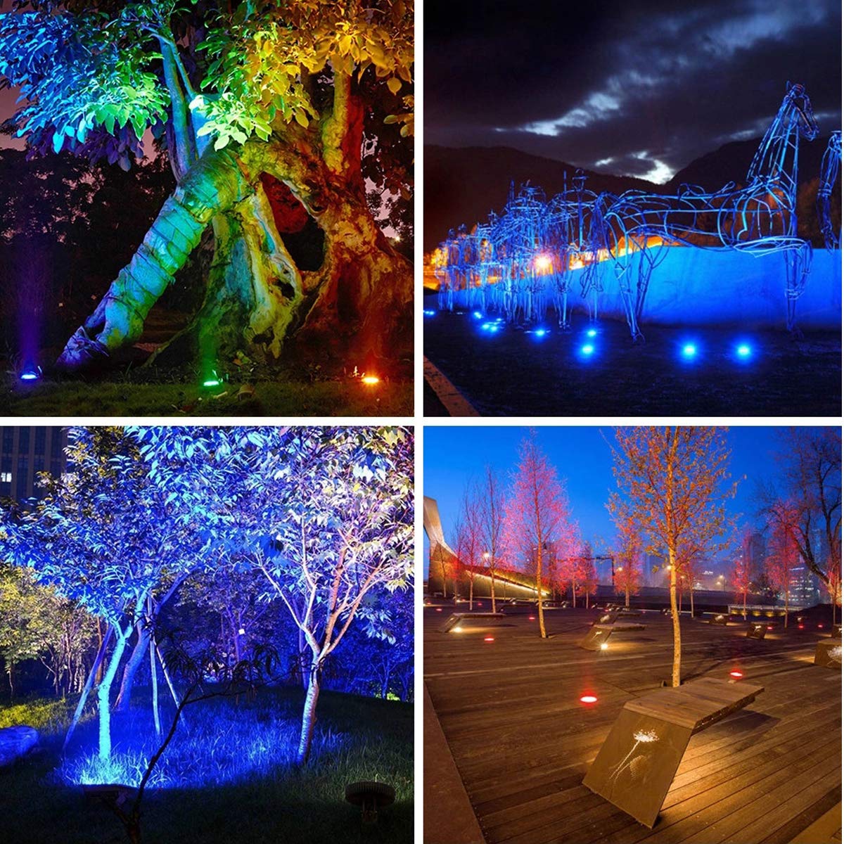 Nother AHOTSUK 4PCS 3W LED Foco Empotrable de Suelo al Aire Libre, Luz de Camino 300 Lumen, RGB 90°, para Iluminacion de Camino Jardín, IP67Impermeable(12V)