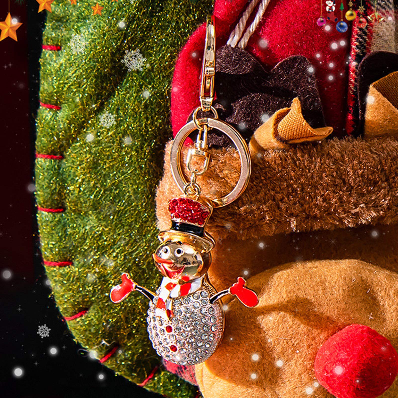Portachiavi con ciondolo a forma di strass, squisito ed elegante, per borsa da donna, idea regalo, ornamenti da appendere (rosso