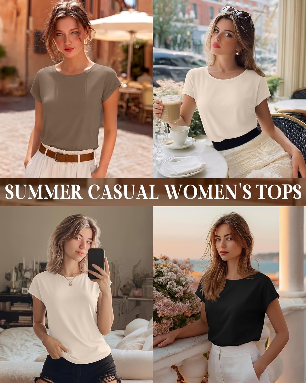 Huukeay 3 Pack Women's Cap Sleeve Tops Basic Tee Shirts Summer Casual Crew Neck Trendy Clothes 2026 Fashion - Image 2