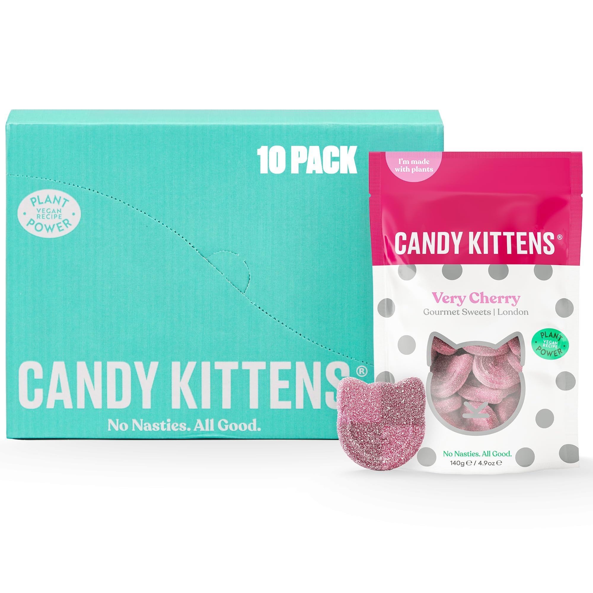 Candy Kittens Very Cherry Gourmet Sweets 140g (Pack of 10)