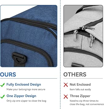 Bukere Garment Duffle Bags for Travel, Convertible Carry on Bag with Shoe Compartment, 3 in 1 Travel Suit Bag with Backpack Shoulder Strap for Men Women
