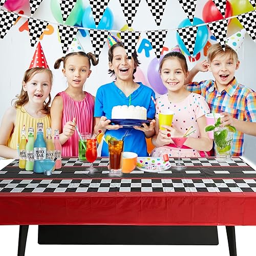 Miniatura 4 de 3 manteles de automóvil de carreras, suministros de decoración de cumpleaños con temática de automóvil, mantel de plástico para carretera, mantel