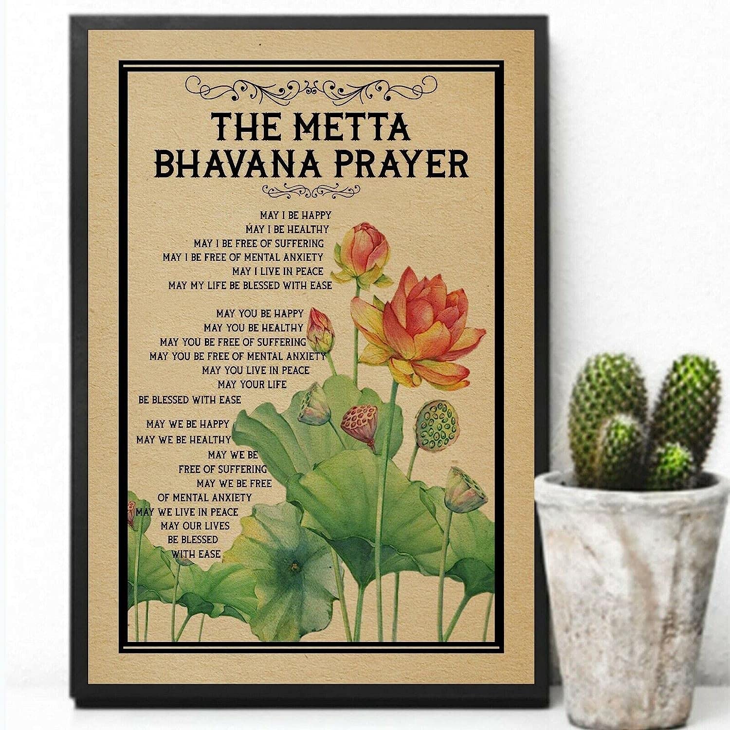 Bonoff The Metta Bhavana Prayer S Yard Garden Farm Wall Decor Poster Metal Sign 8X12 Inches