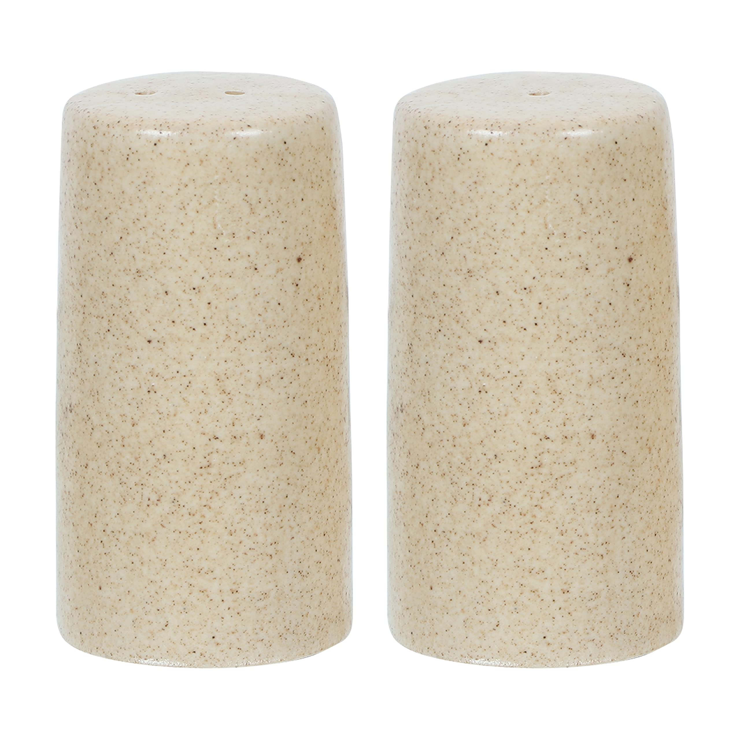 Salt and Pepper Shakers Set Farmhouse Kitchen Decor Ceramic Salt Shaker - Wedding Registry Ideas Gifts Salt and Pepper Set Holder Table Décor,Modern Table Ceramic Shakers (Set of 2) - Brown Mat