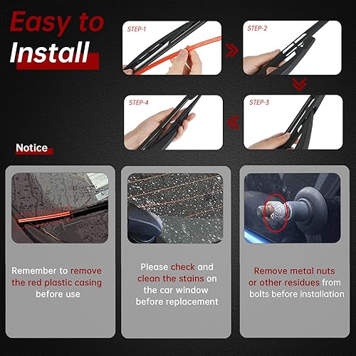 Vista 4 de OTUAYAUTO Juego de limpiaparabrisas trasero - Repuesto para Ford Escape 2008-2012, Lincoln MKT 2010-2018, Mercury Mariner, Mazda Tribute 2008-2011