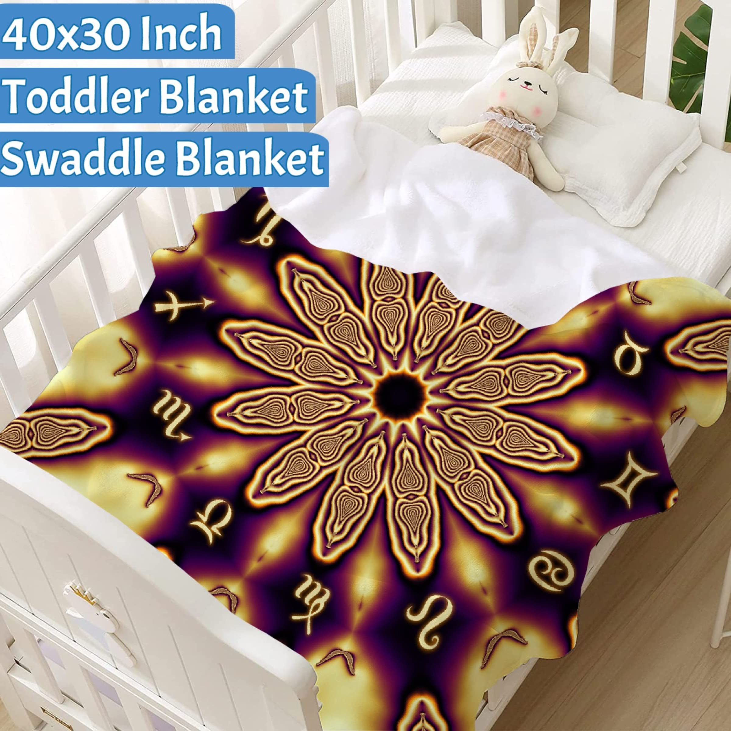 Ottoy Tarot Constellation Tie Dye Print Super Soft Micro Fleece Blankets Plush Lightweight Quilt Dual-Sided Decorative Couch, Sofa, Travel, Lap, Bed Throw Blanket,60