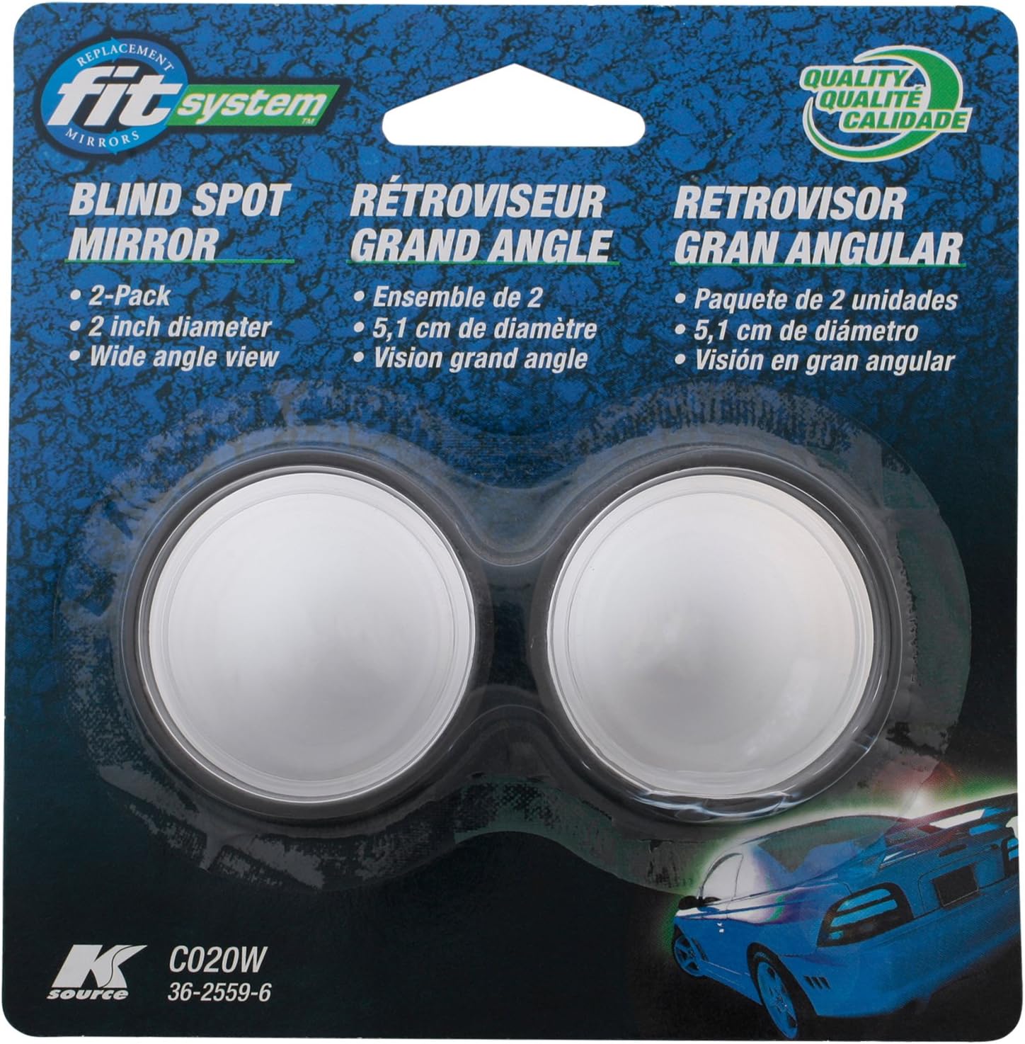 Fit System C020W 2" Round Spot Mirror (2pcs)