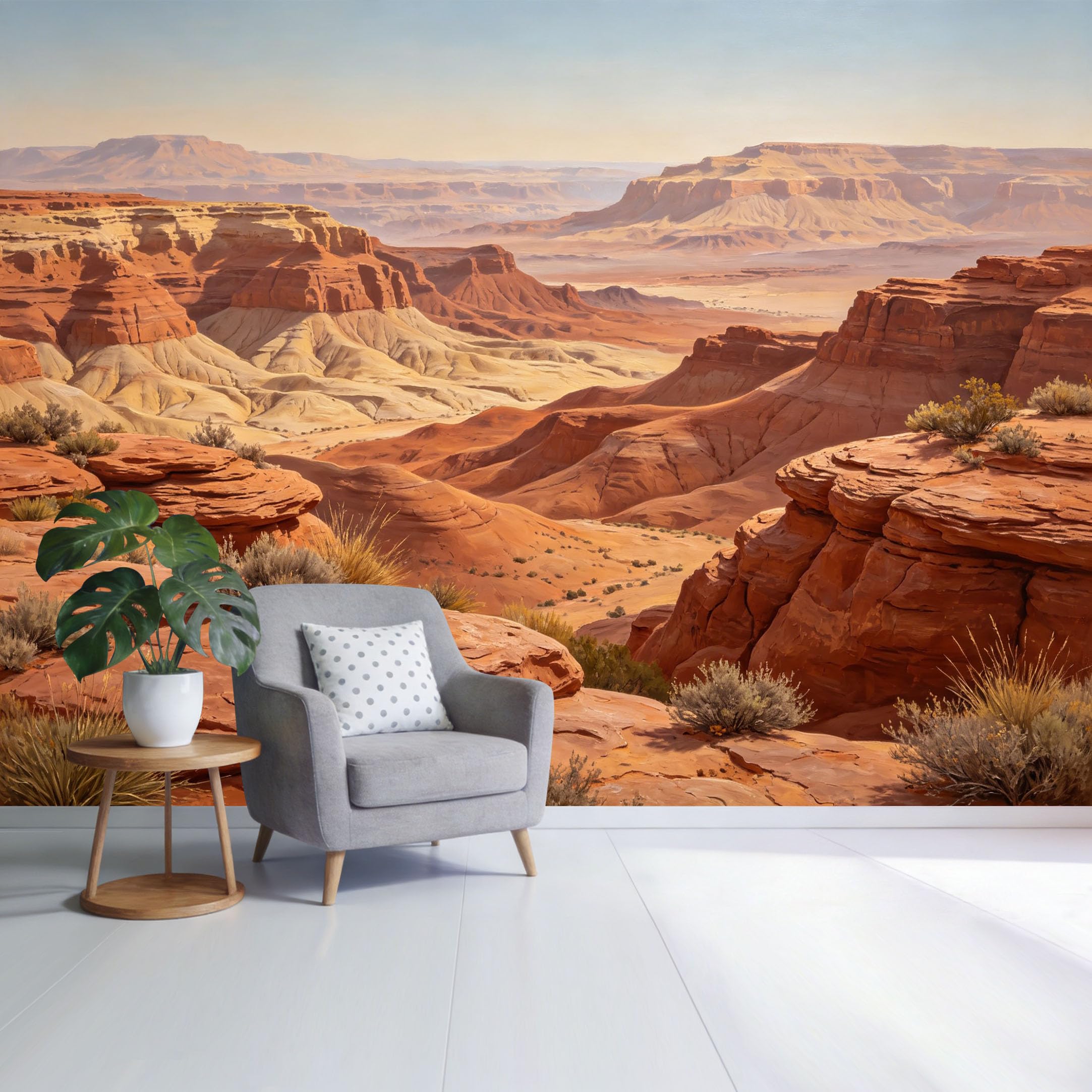 Custom Size Wall Mural Desert Canyon Landscape Red Rock Mountain Scenery Natural Sunset View SelfAdhesive Wall Fabric Removable Wallpaper for Home Office Decor