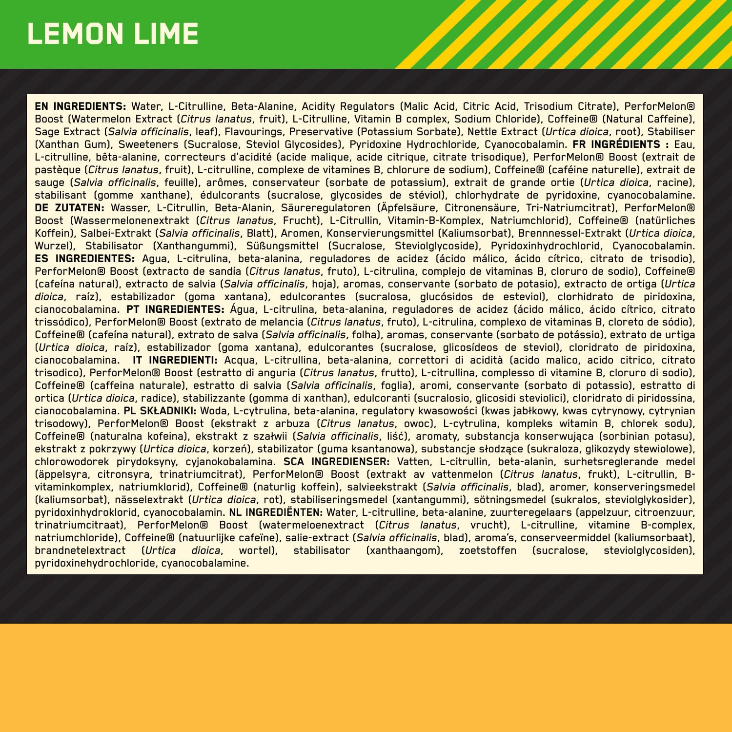 Optimum Nutrition Gold Standard Pre Workout Shot Lemon & Lime12x60ml