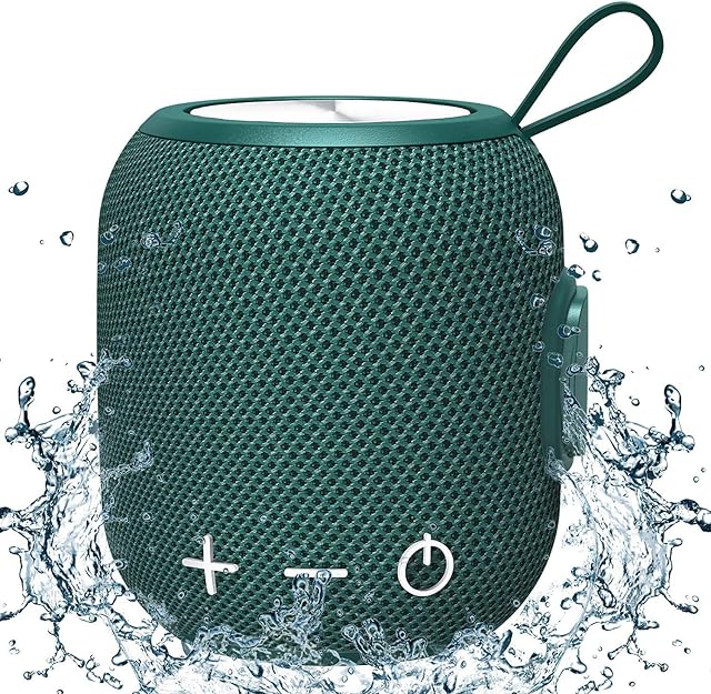 Bluetooth Speaker, Portable Speakers Mini Bluetooth 5.0 Dual Pairing Wireless Speaker,360 HD Surround Sound & Rich Stereo Bass IPX7 Waterproof for Travel,Pool and Outdoor Shower Speaker(Green)