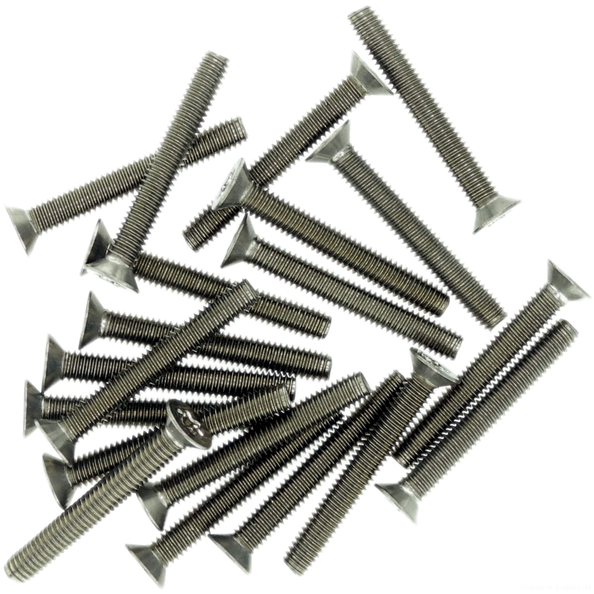 Singularity Supplies M4 (4Mm X 10Mm) Tx Socket Countersunk Thread Rolling Screw - Stainless Steel (A2) (Pack Of 20)