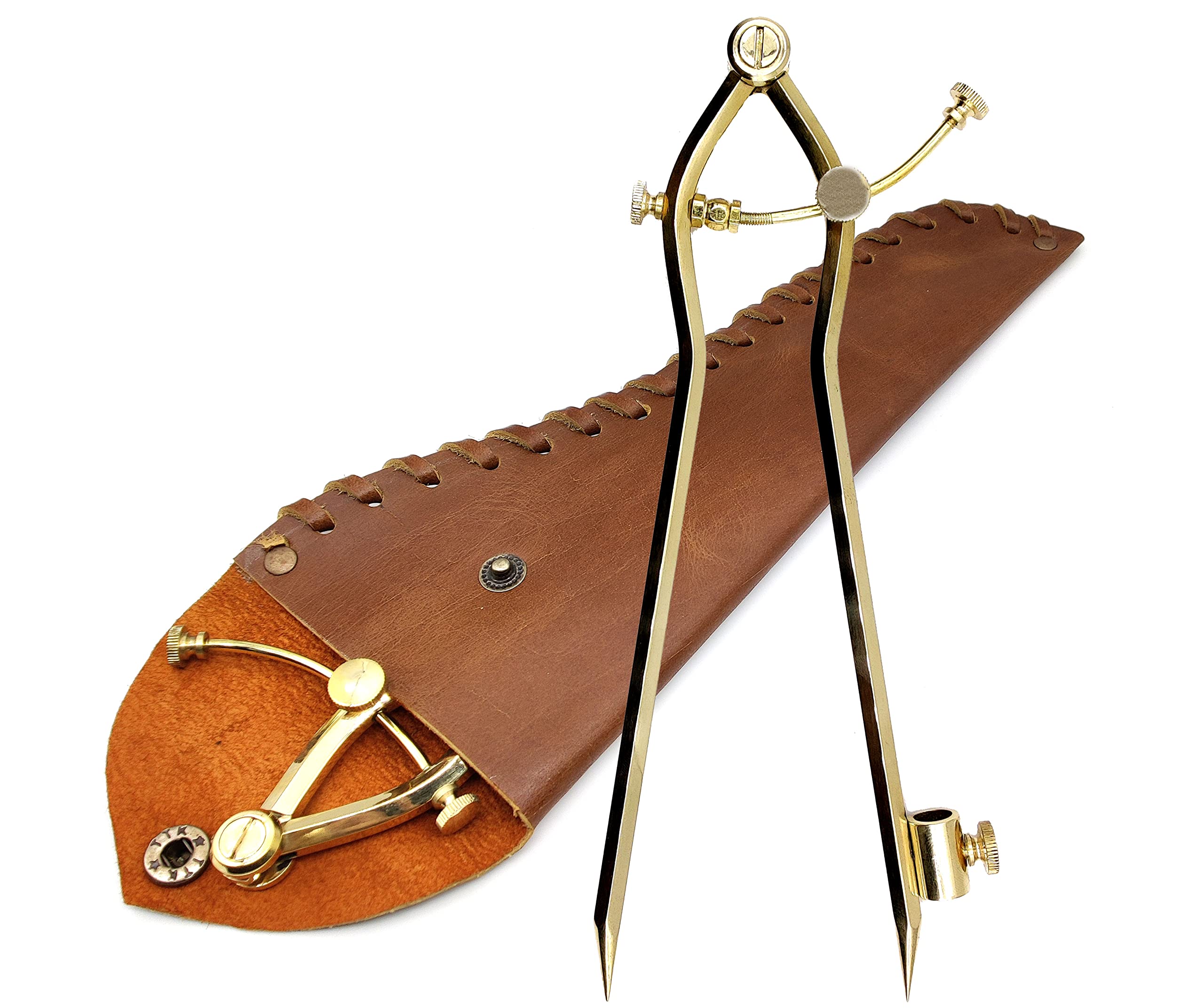 5MoonSun5's Large Pencil Marking Compass Circle Leather Scratch Compass Maker Wing Divider, Ideal for Drawing Circles, Scribing WoodMetal, Drafting,