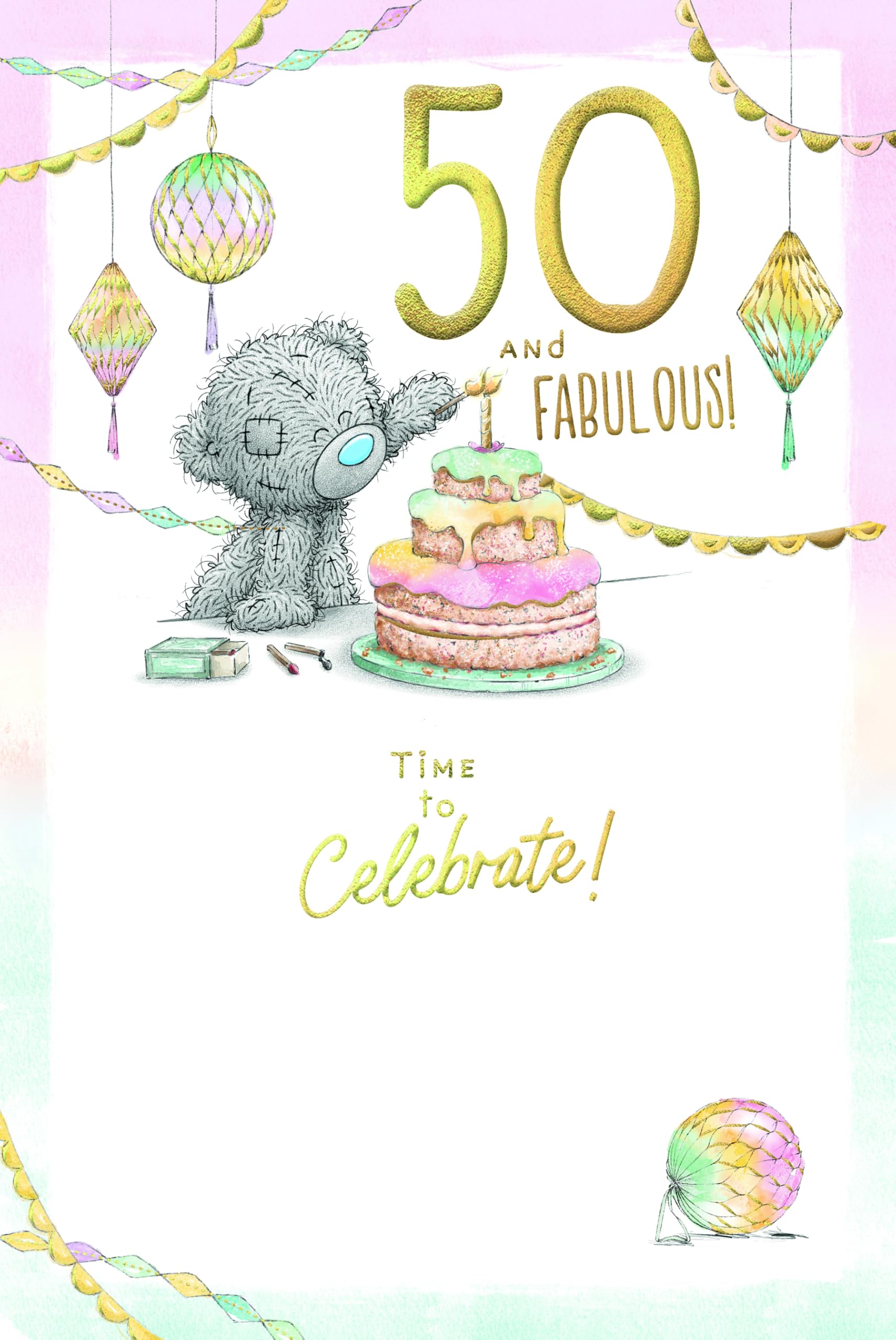 Me To You Tatty Teddy 50th Birthday Card 50 And Fabulous - Official Collection 6 x 9