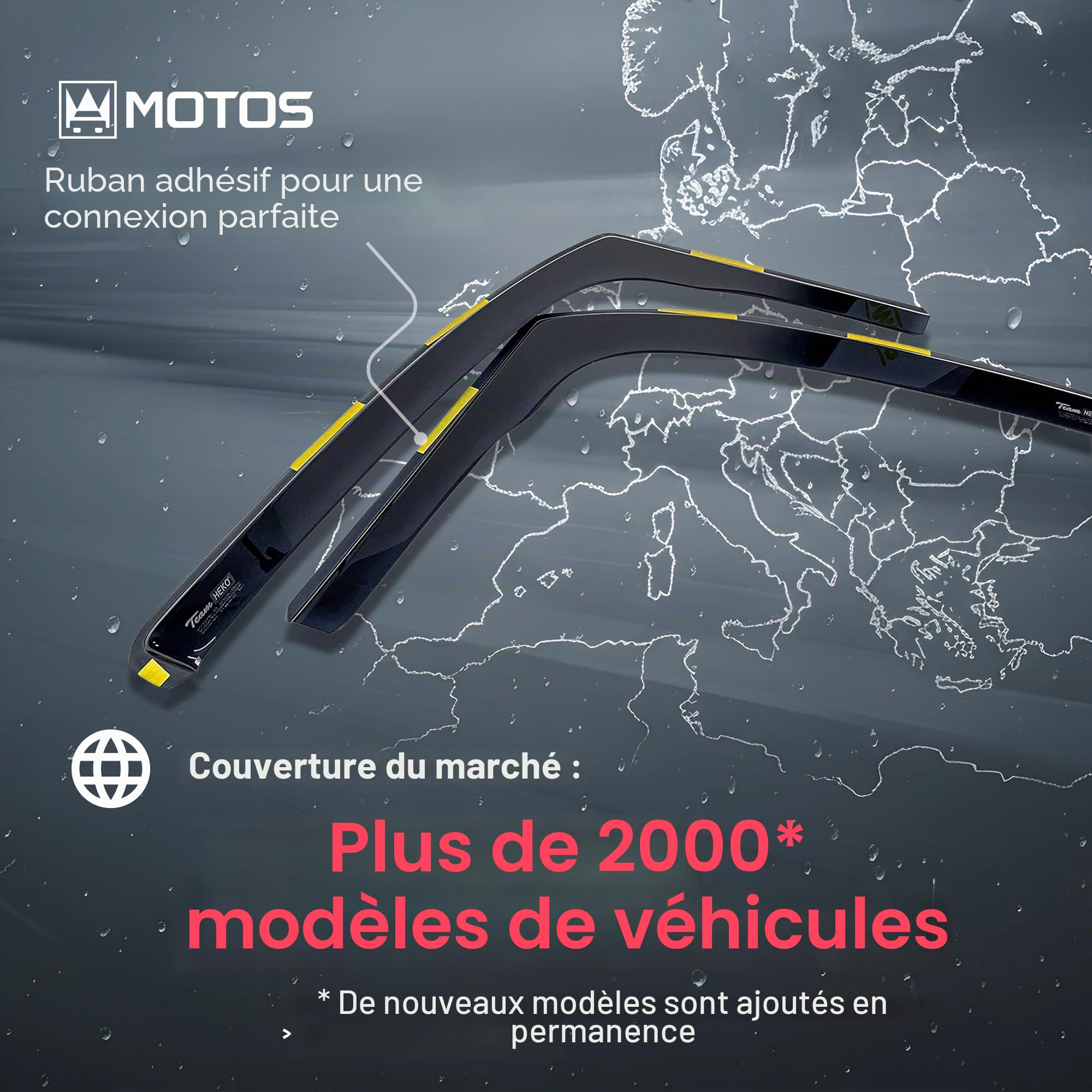 MOTOS Deflecteur vitre voiture pour Citroen JUMPY III depuis 2016 Déflecteurs d'air élégants avec installation facile, Réduction du bruit et des turbulences, Déflecteurs de fenêtre latérale robustes e