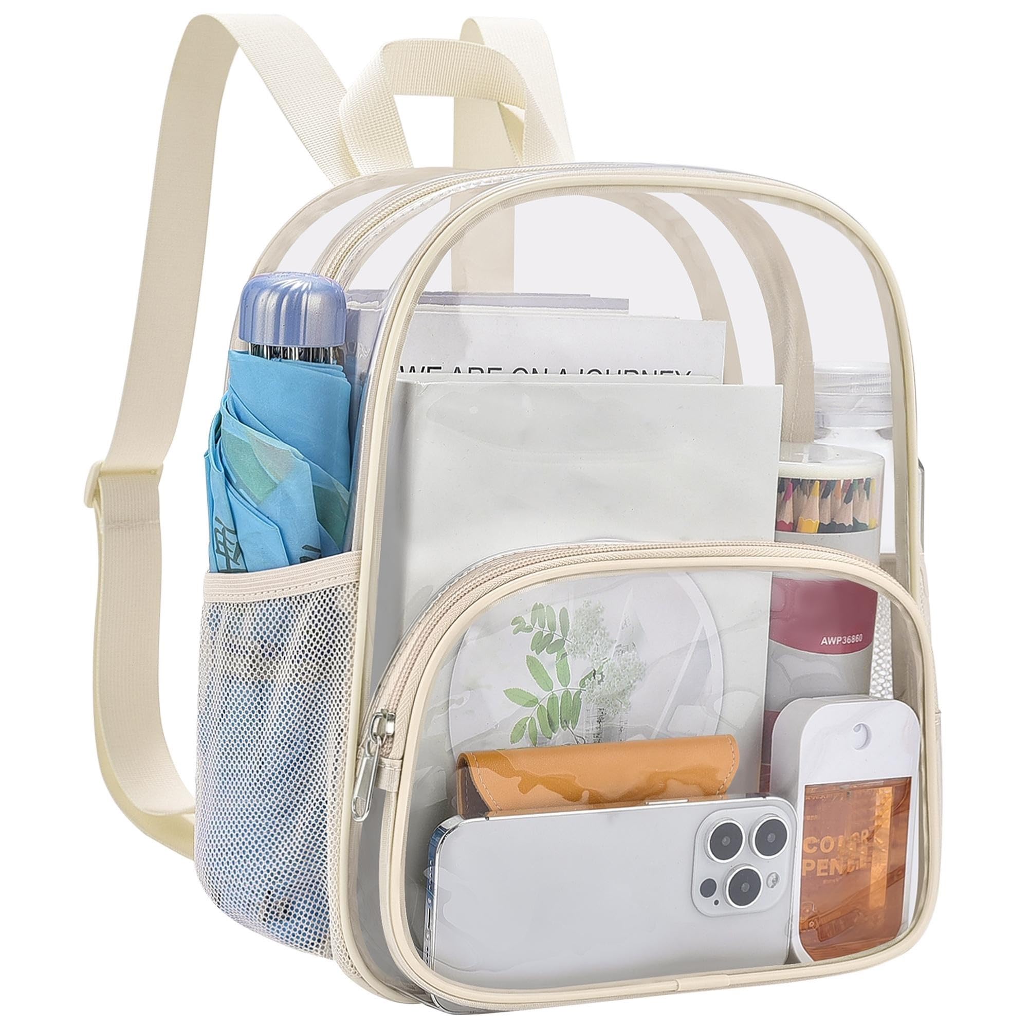 USPECLARE Medium Clear Backpack Stadium Approved 11.5 x 9.5 x 6 In | See Through Backpack for Little Boys &amp; Girls for Concert, Festival, Sport Events