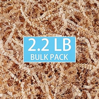 2.2 LB Kraft Shredded Paper for Gift Baskets, Effective Crinkle Paper and Basket Filler, Ideal for Gift Box Stuffing and Handmade Decoration, Birthdays, Weddings, Anniversaries, and All Occasions