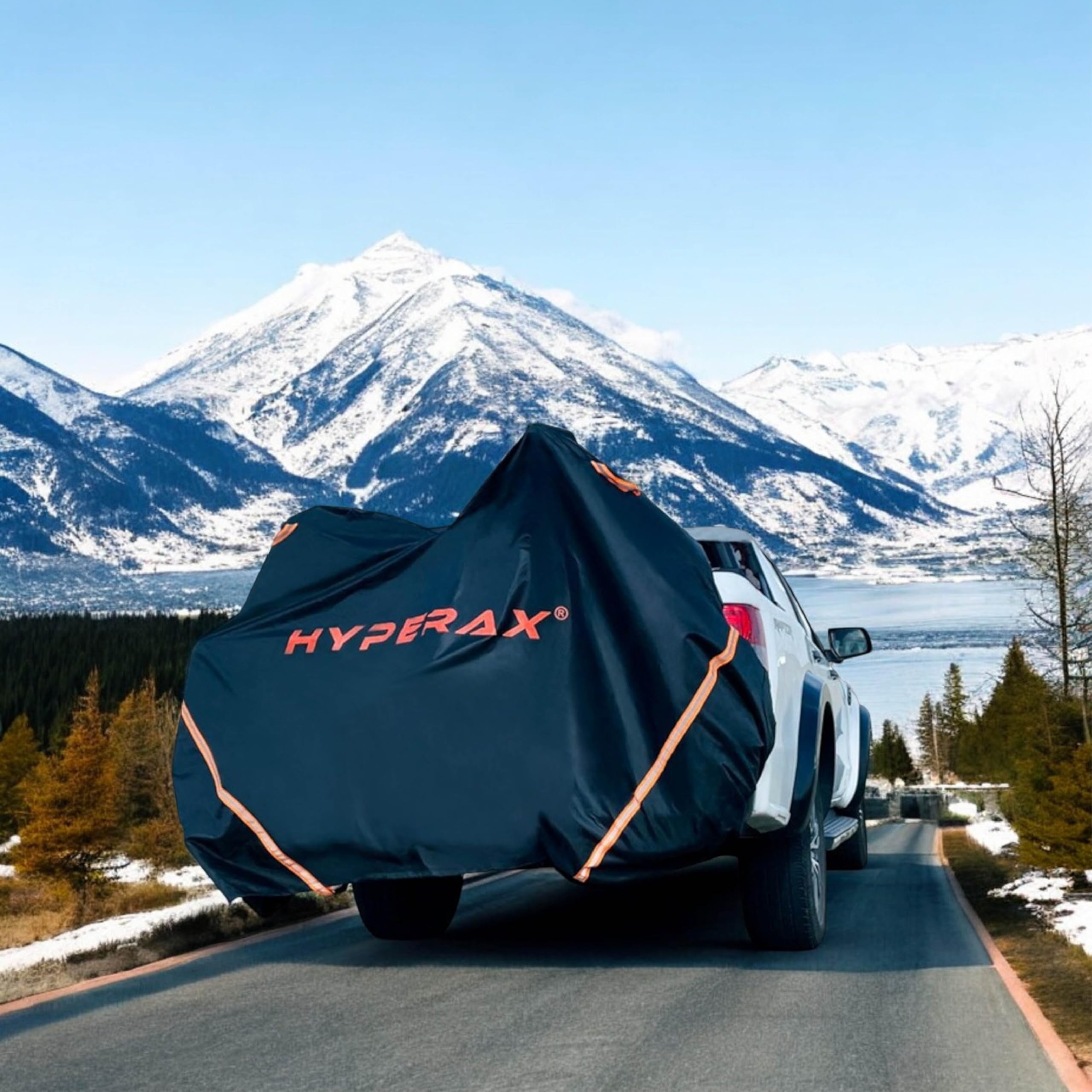 Hyperax 600D Oxford Heavy Duty Transport-Fahrradabdeckung - Wasserdichtes PU, Lock-Access Tüllen, reflektierende Griffe und Gurte, plus Tragetasche. Passend für Fahrräder bis zu 240 × 145 × 105 cm