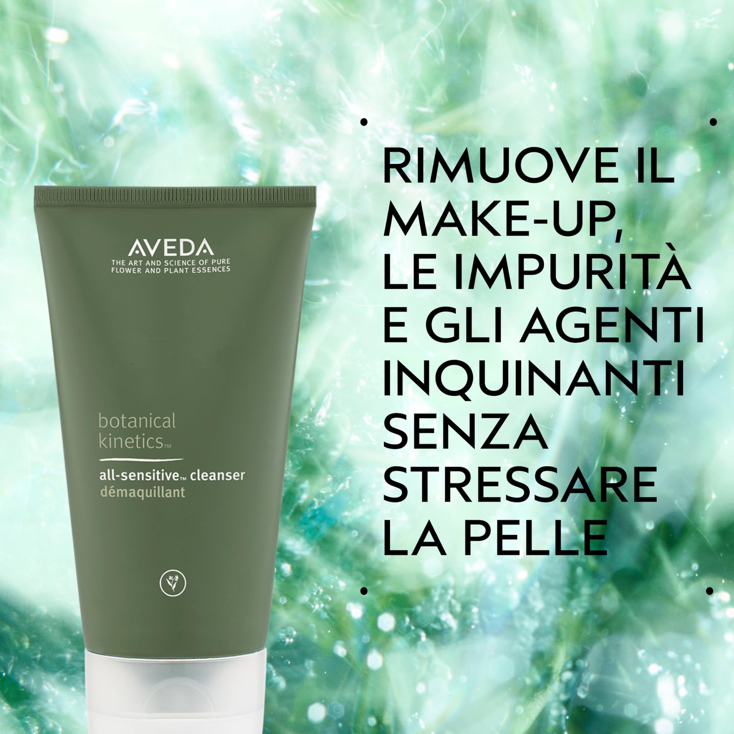 Aveda Botanical Kinetics All-Sensitive detergente - Detergente delicato per il viso per pelli sensibili - Senza profumo - Con olio di oliva e cocco (150 ml)