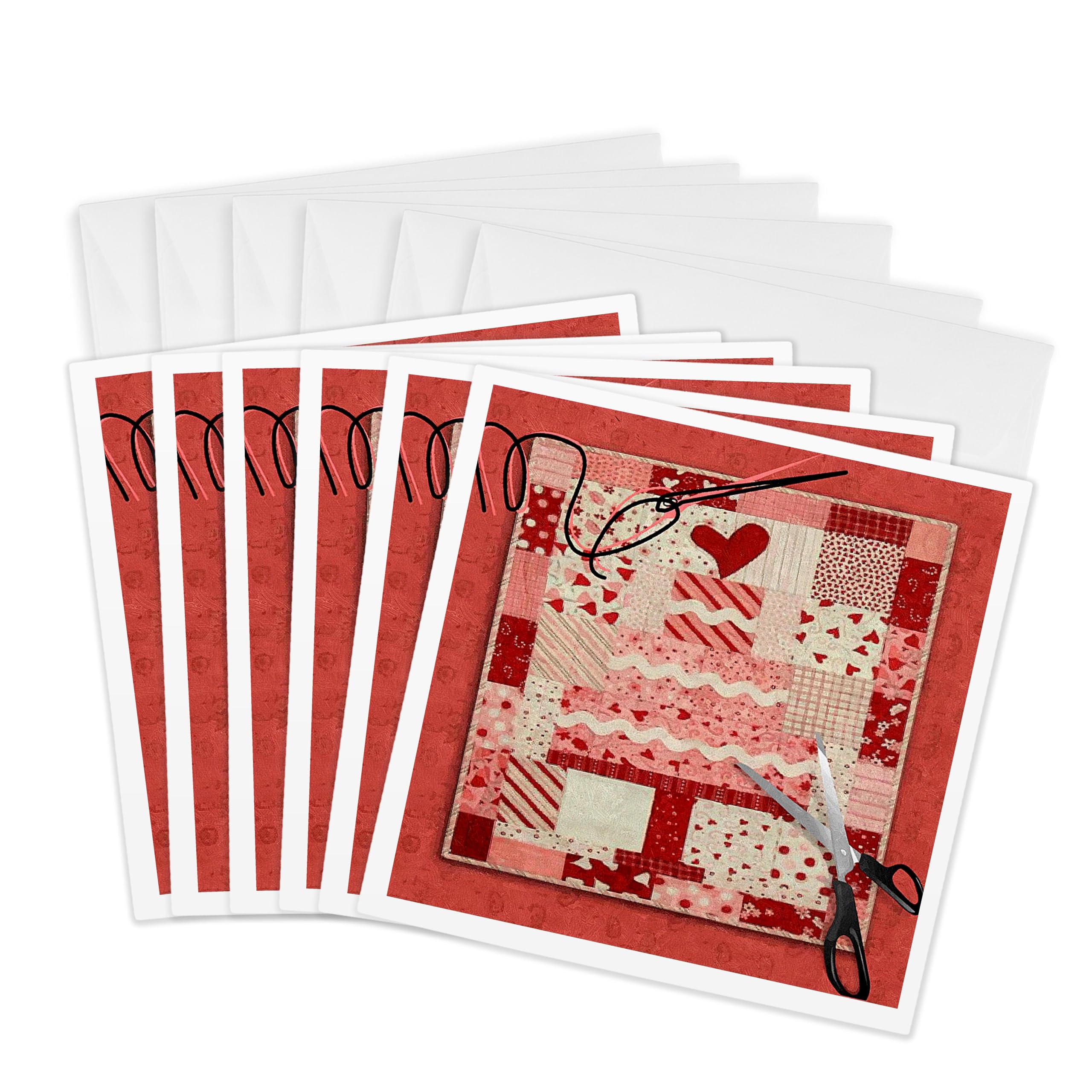 3Drose Quilting The Cake - Greeting Cards, 6 by 6-inches, Set of 6 (gc_18362_1)