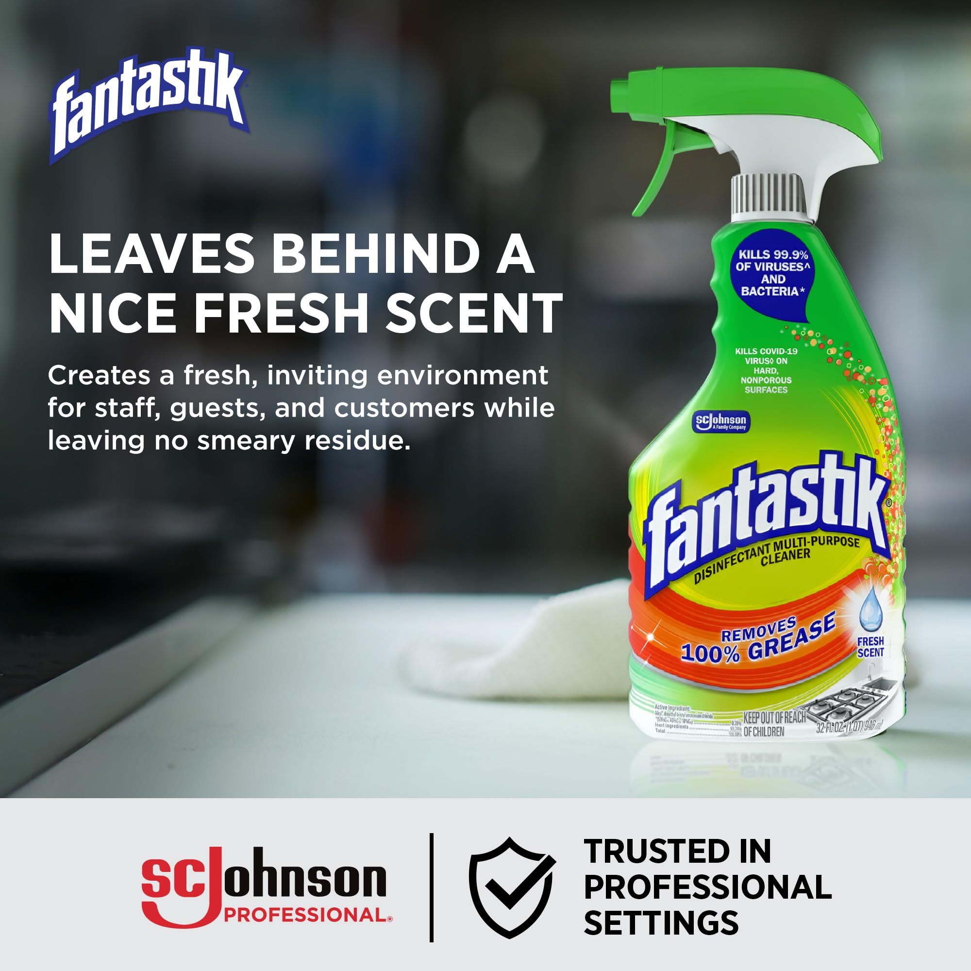 Fantastik Scrubbing Bubbles Heavy Duty All Purpose Cleaner 32 fl oz Pack of 8 product thumbnail 7