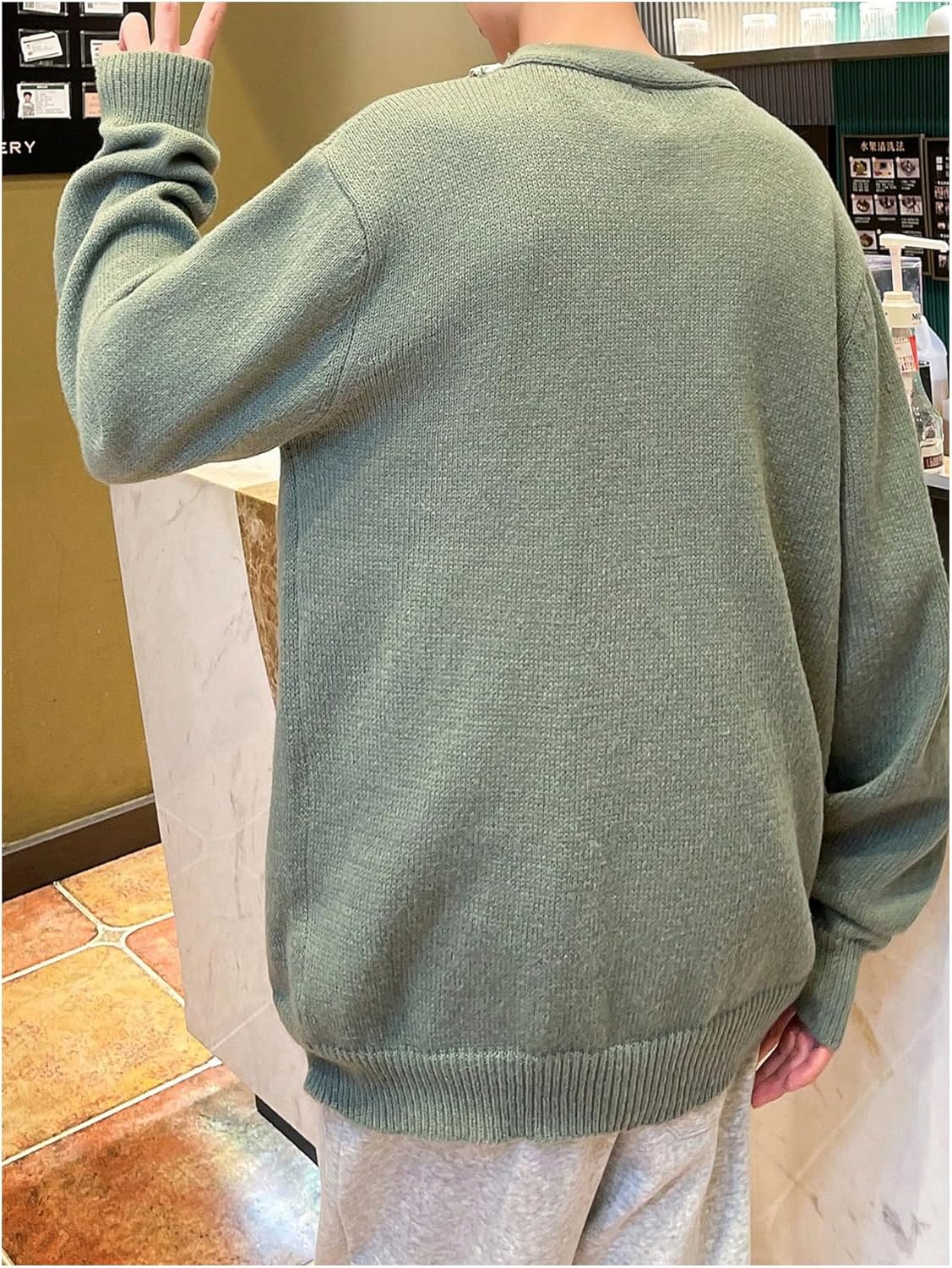 GORGLITTER Men's Oversized Cardigan Casual Button Down Long Sleeve V Neck Sweater - Image 2