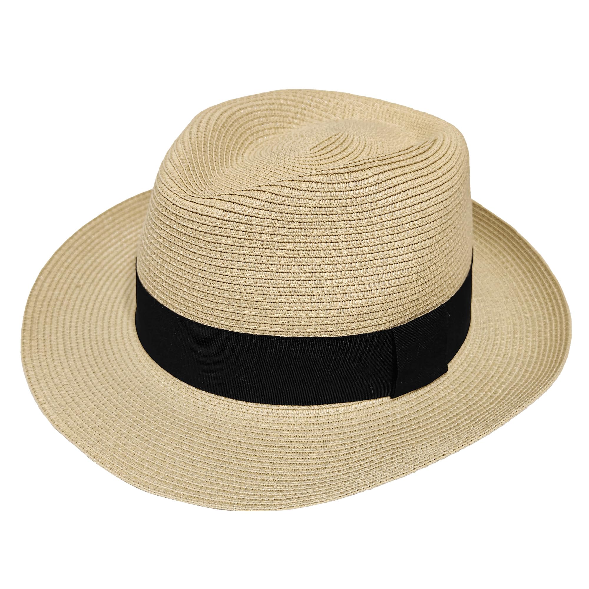 Sombrero de Paja de ala Ancha, Banda elástica, Ligera, protección UV, Unisex