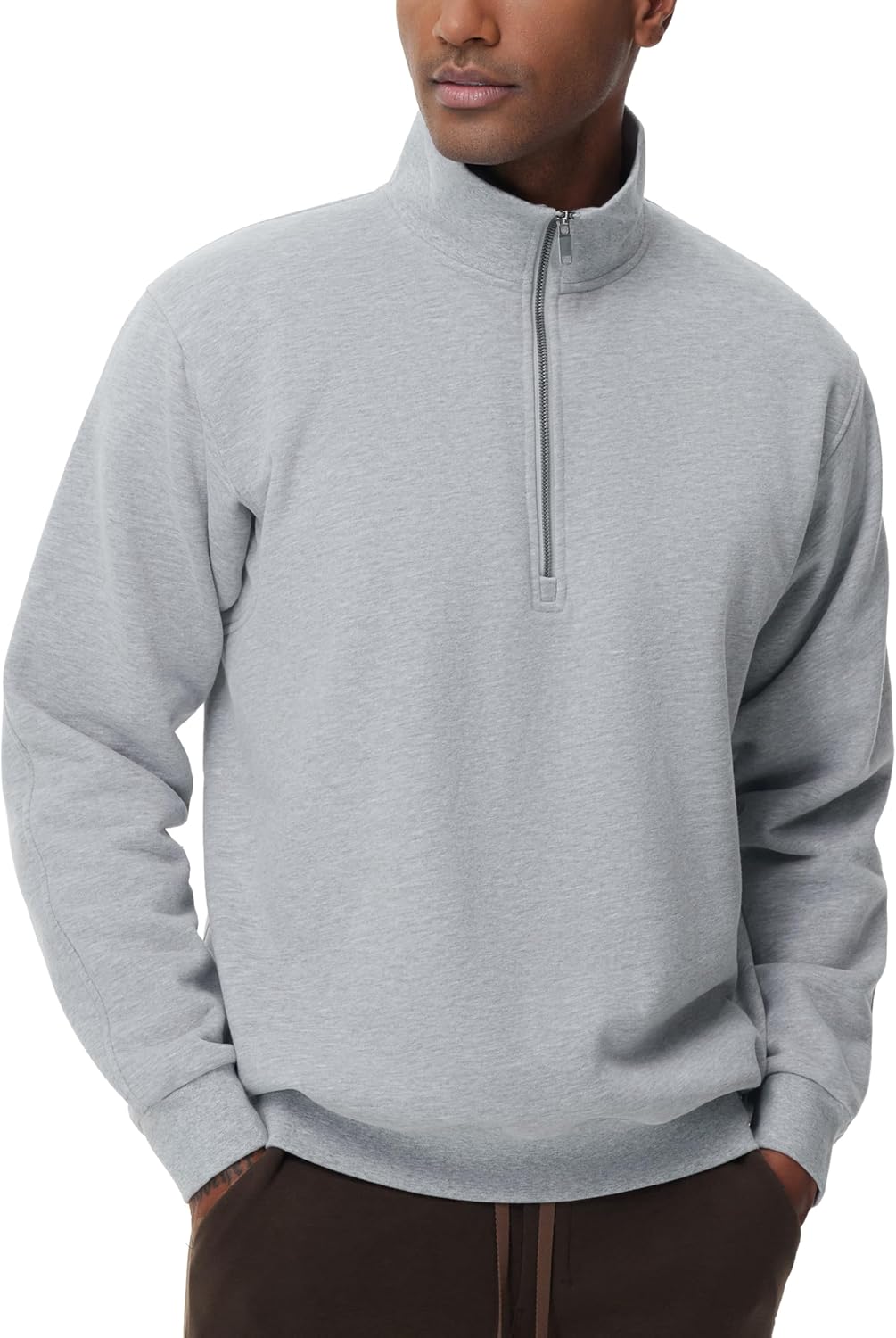 THE GYM PEOPLE Men’s Half Zip Fleece Pullover Sweatshirts Midweight Mock Neck Workout Sweat Tops