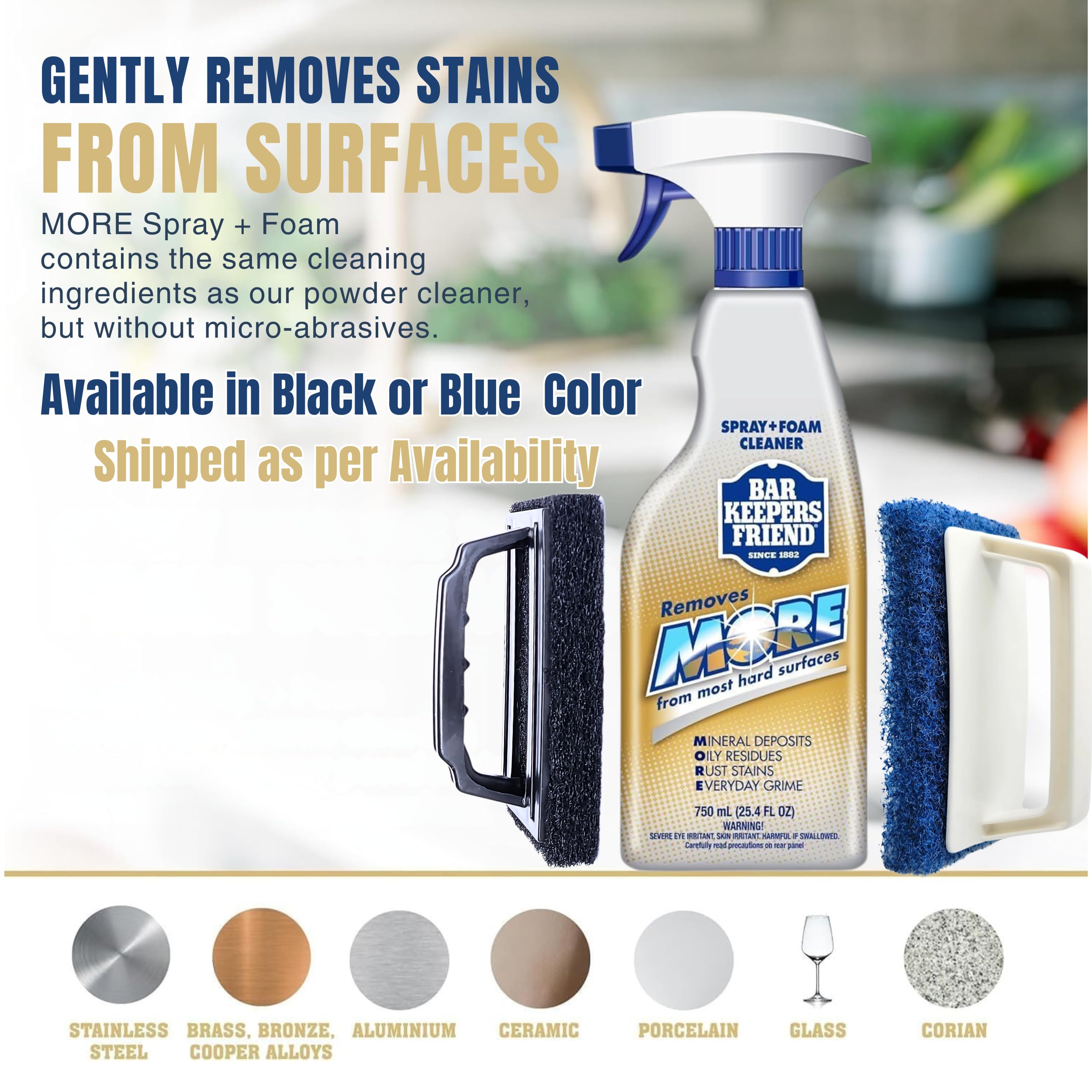 ONE96NINE Daily Shower Spray Kit with 2 Items, Hard Water Spray Foam Cleaner with Glass Stain Remover Scrub Brush. An All In One Shower Cleaner Spray Solution