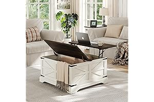 Rustic Farmhouse Lift Top Coffee Table - Coffee Table with Hidden Storage