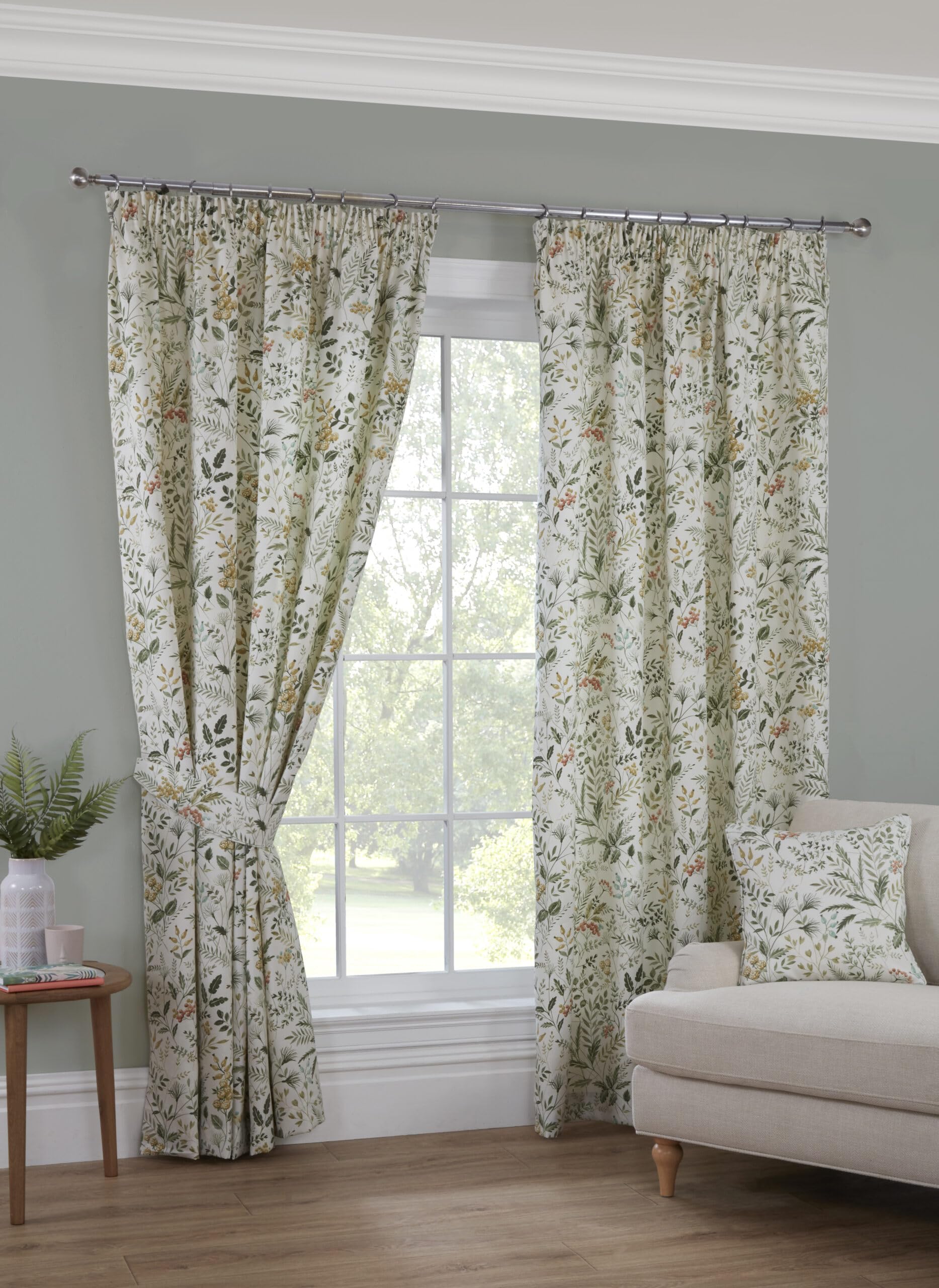 Sundour Willow Cleo Fully Lined Floral Pencil Pleat Curtains 46X54