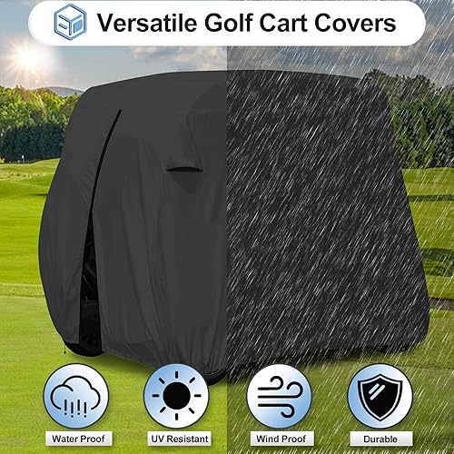 Miniatura 4 de OutdoorLines Funda para carrito de golf para 4 pasajeros, universal para la mayoría de marcas, 400D al aire libre, impermeable, resistente a los