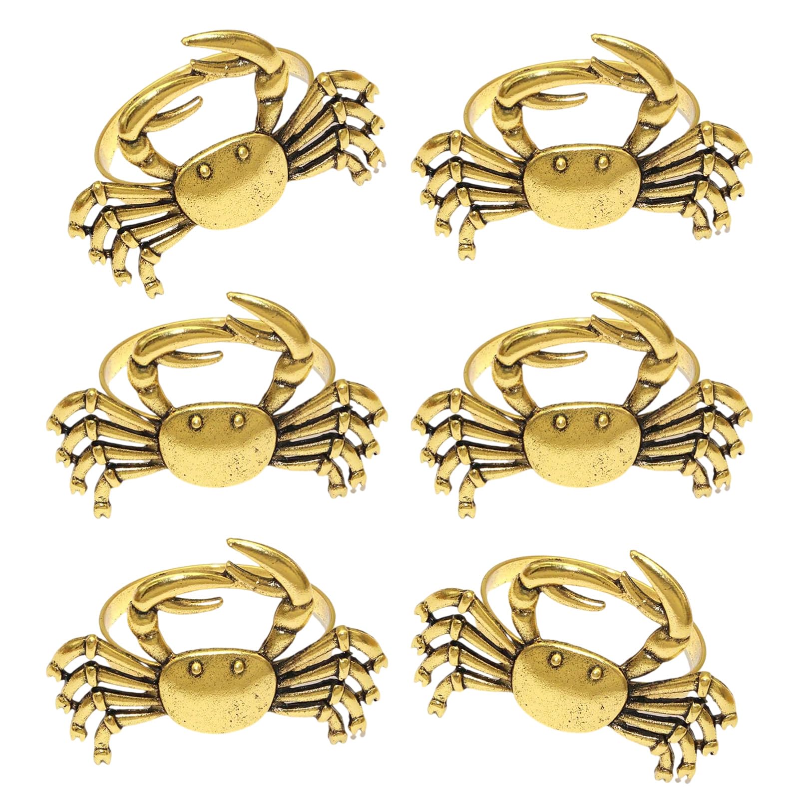 Xjdzineq Metal Crablet Shape Napkins Holders Gold Tableware Accessory for Dining and Parties Golden Crablet Shape Napkins Rings