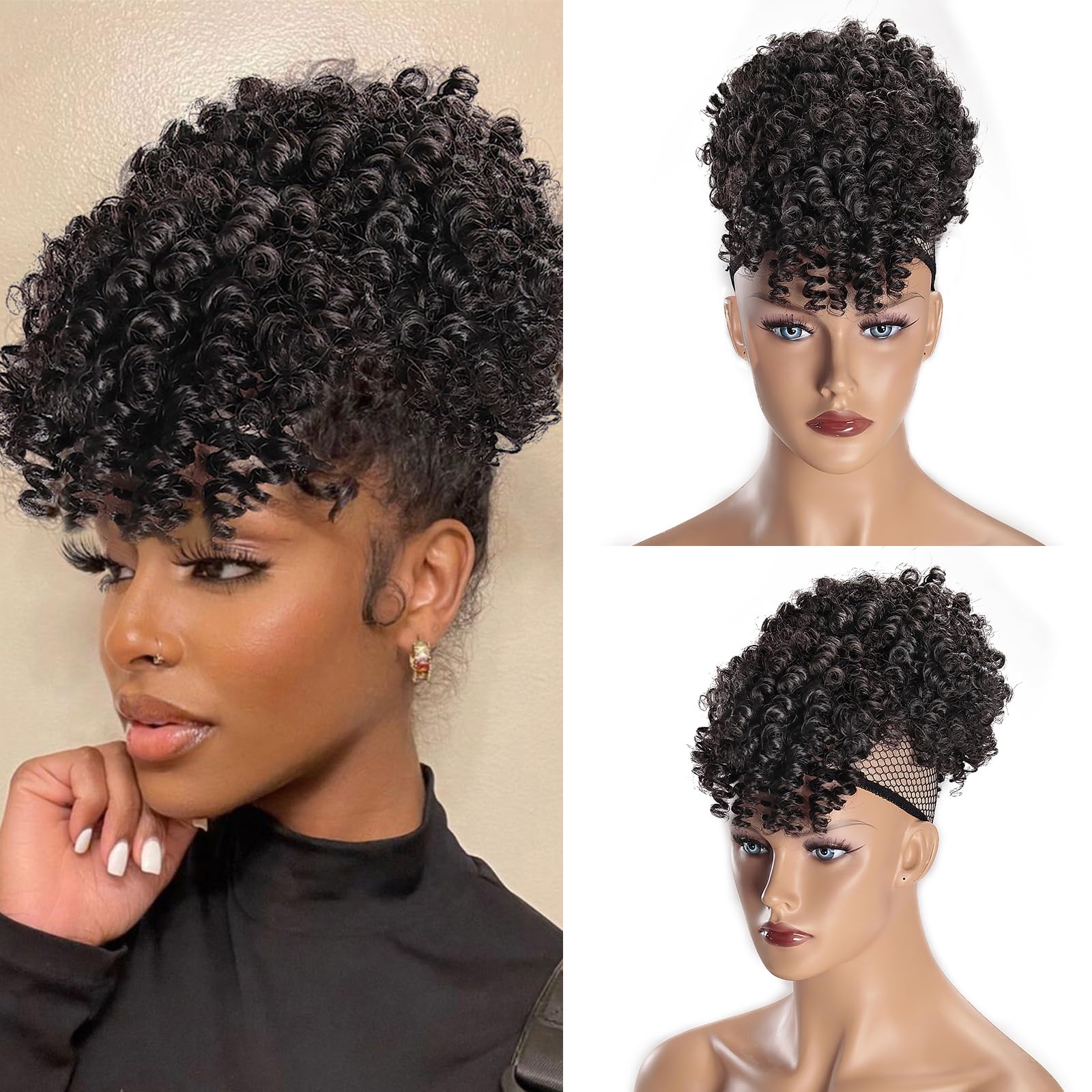 Photo 1 of SuyiIRL Afro Puff Drawstring Ponytail with Bangs