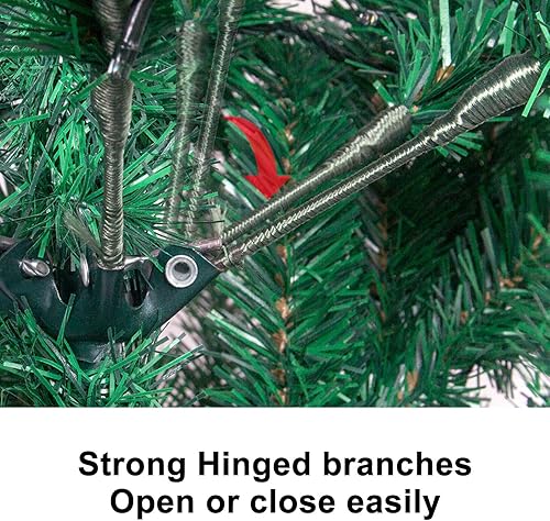 Miniatura 3 de Árbol de Navidad de 6pies - árbol de Navidad artificial, 850 puntas de rama para un aspecto frondoso, 3 secciones separables, soporte para árboles,