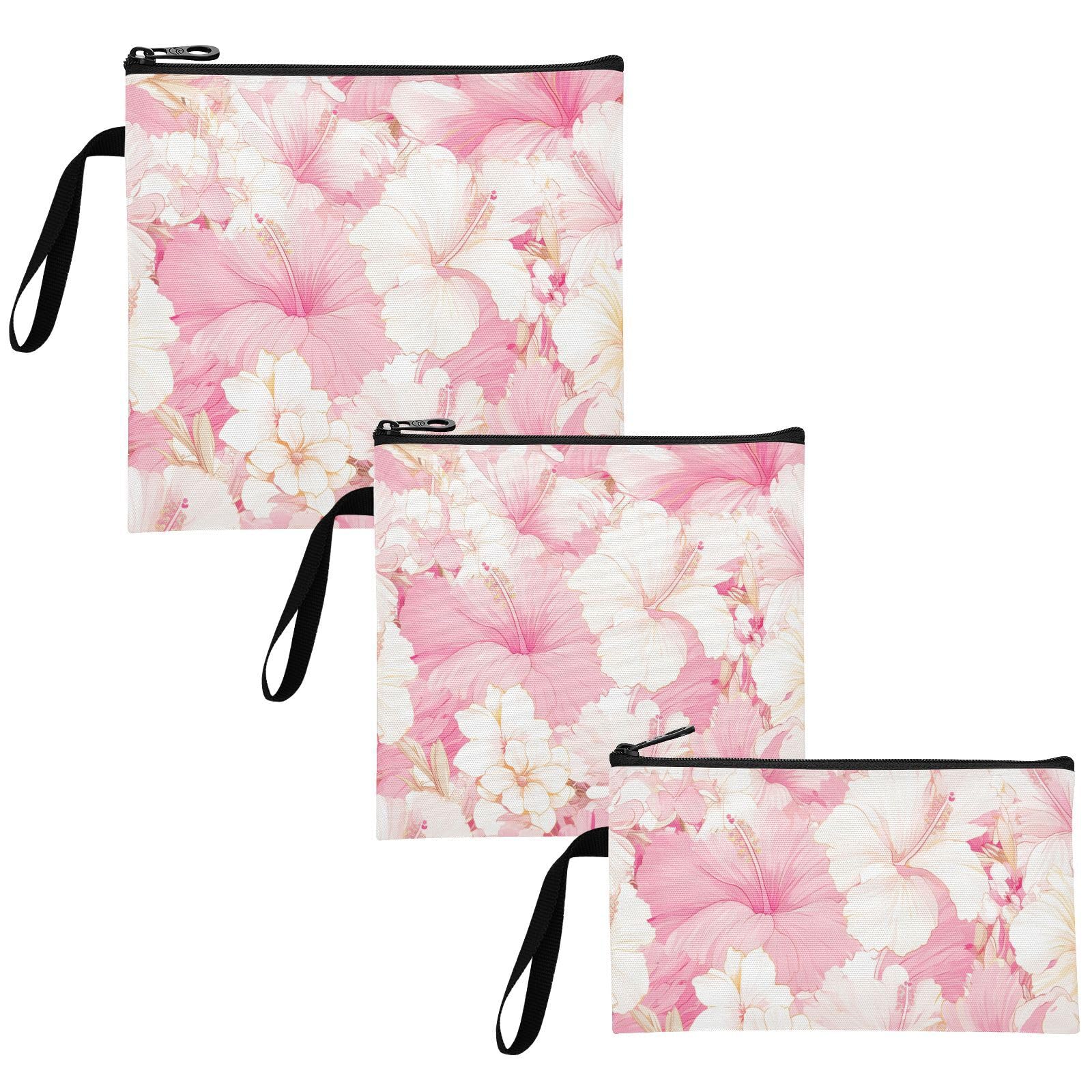 Yoogain Cartoon Cross Watercolor Peach 3-Pack Reusable Sandwich Snack Bag Multi-Use Emergency Snacks Makeup Bag for Travel Items, Home Organization