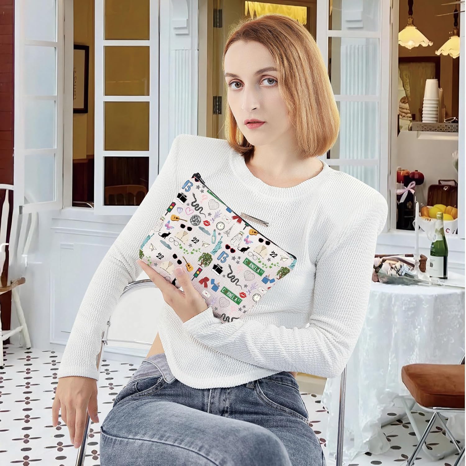 LEVLO Singer Album Cosmetic Make Up Bag Singer Tour fans Gift Song Concert Makeup Zipper Pouch Bag Singer Song Merchandise (Singer Album Makeup Bag) - Image 6