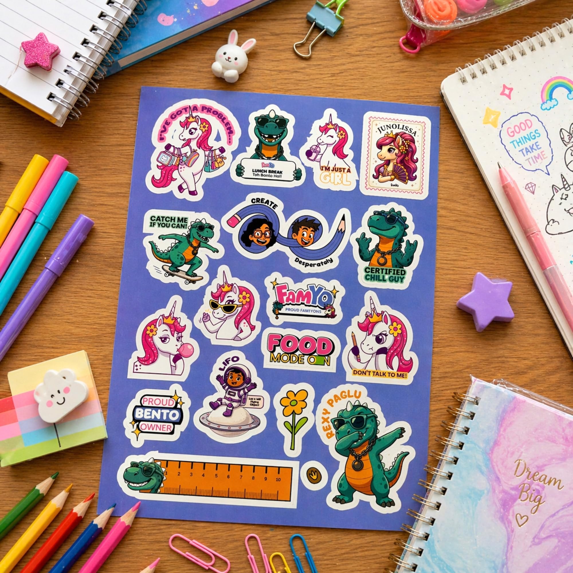 Famyo Kids Sticker Sheets – Fun Famyoverse Stickers for Kids
