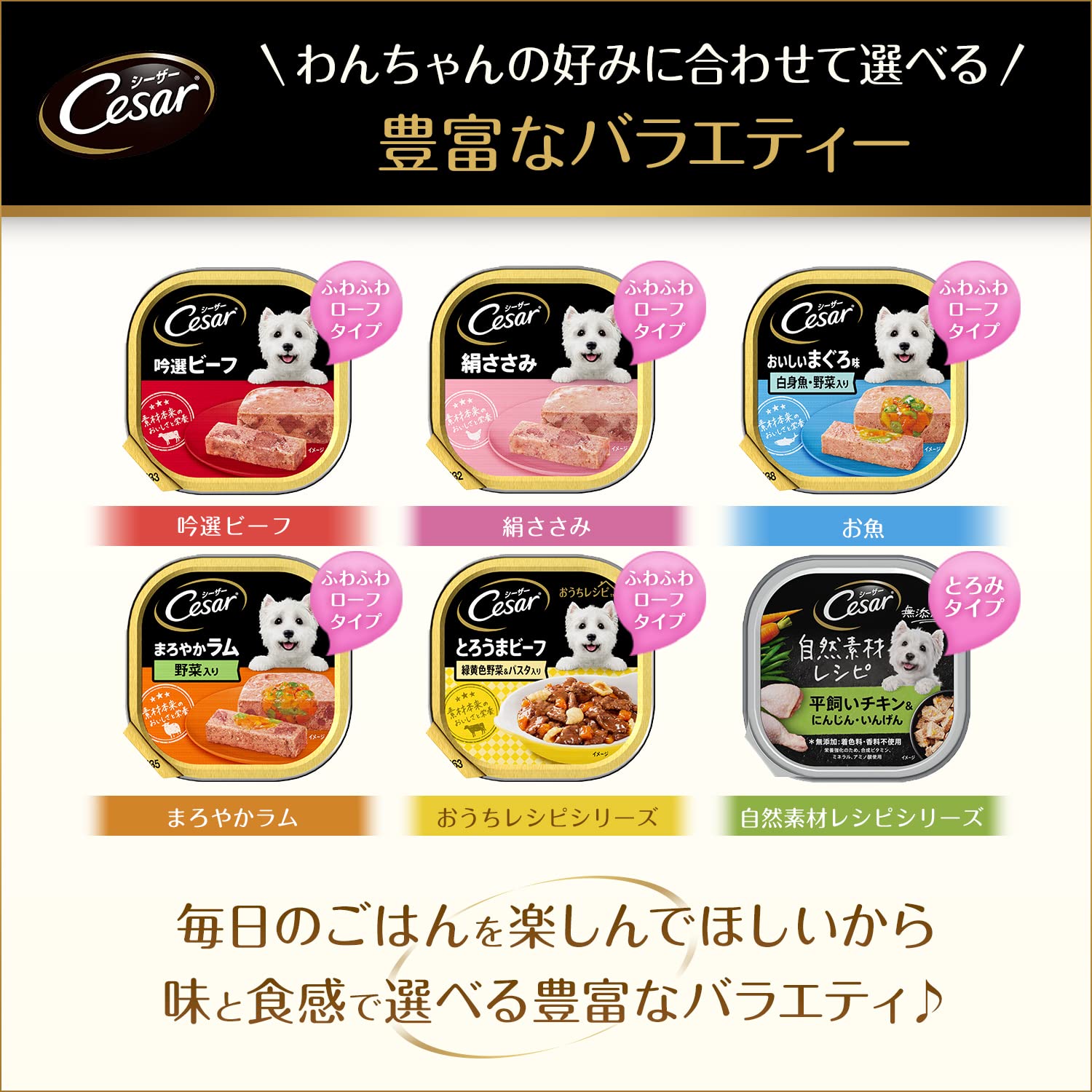 Amazon.co.jp: シーザー トレイ 成犬用 100g×24個 吟選ビーフ チキン