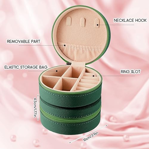 Miniatura 2 de 6 piezas de joyería de viaje para dama de honor cajas de regalo de joyería organizador de viaje caja de joyería redonda pequeña mini almacenamiento