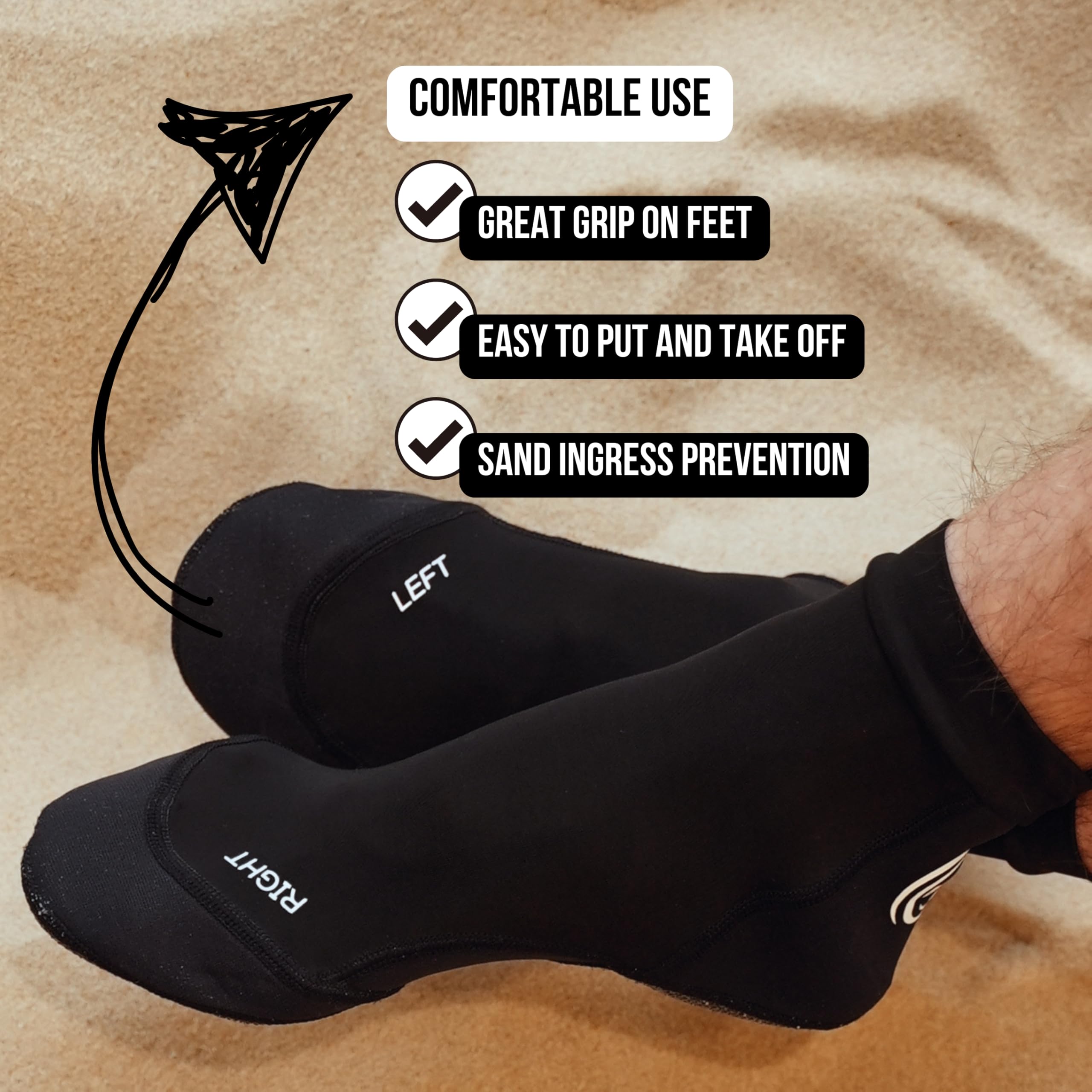 Beachsocks Chaussettes de plage design professionnel pour le sport sur la plage – beach-volley, football, tennis
