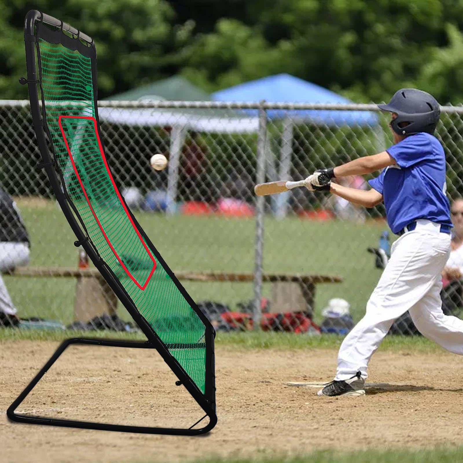 Red de rebote para béisbol, voleibol, lacrosse, para un solo jugador, pequeña red de rebote de béisbol, voleibol, sóftbol, mini red de práctica de rebote, entrenador de campo, red de rebote