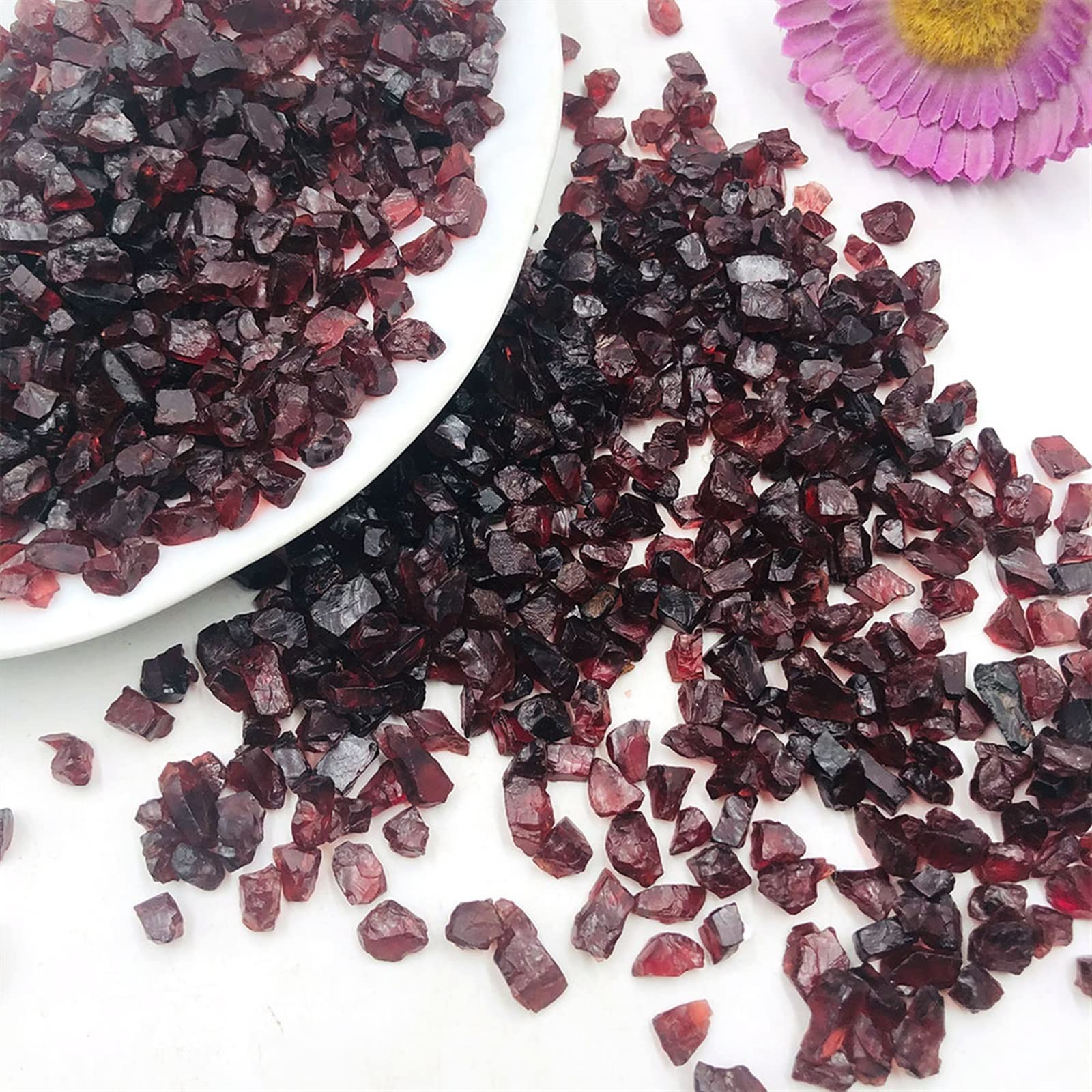 Granate Crudo a Granel de 100g, Grava, Cristal de Cuarzo en Bruto, Piedra Natural, espécimen de Roca, habitación, decoración del hogar, Acuario Inicio Colecciones