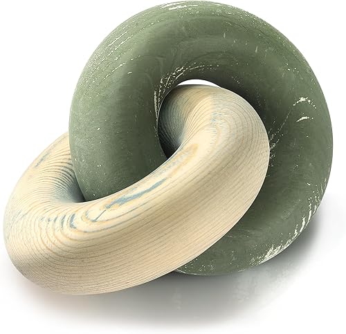 EOSAHR Decoración de nudo de madera de pino bohemio, decoración de eslabones de cadena de madera para mesa auxiliar, estante de libros y mesa